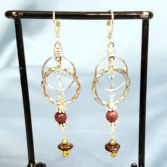 Mookaite & Wood Beaded Necklace Set - Picture 5 of 7